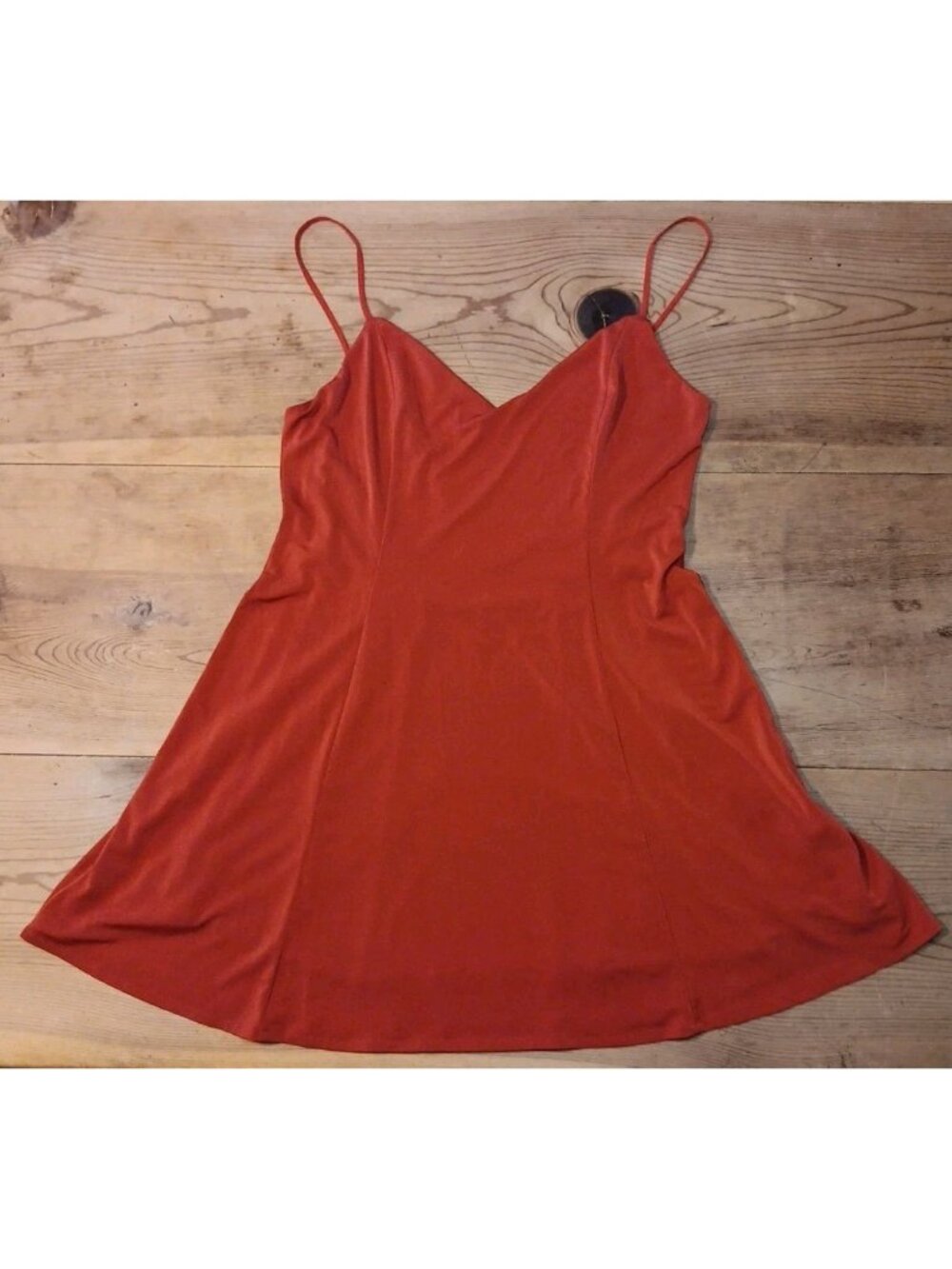 Silence + Noise Mini Slip Sun Dress Women L Shift Lined Red Open Strappy Back UO